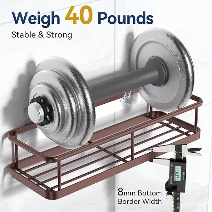 YASONIC Shower Caddy Adhesive, No Drill Bathroom Shower Organizers, - Image 3