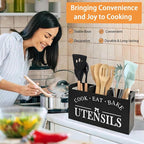 Utensil Holder, Wooden Utensil Holder - Image 2