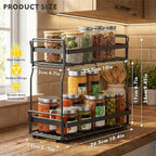 Pull Out Spice Rack Organizer for Inside Kitchen Cabinets, Heavy Duty Slide Out - Image 2