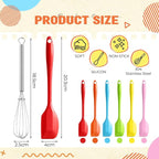 Baderke 24 Set Small Wire Whisk and Silicone Spatula Set Bulk - Image 2