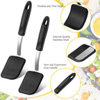 Silicone Cookie Spatula Turner 2 Pack Mini Brownie Spatula Flexible Kitchen - Image 4