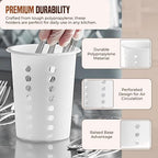 OCS Parts Perforated Utensil Drying Cups | White | Set of 3 | Plastic Flatware - Image 4