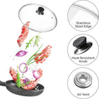 8 Inch Pan Lid, Tempered Glass Cast Iron Lids - Image 4