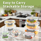 HOMBERKING 8 Pack Glass Food Storage Containers - Image 3
