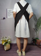 Cotton Cross Back Aprons Solid Color Cooking Kitchen Garden Smock - Image 6