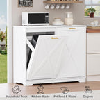 Double Tilt Out Trash Can Cabinet, Wooden Farmhouse Kitchen Garbage Bin - Image 5