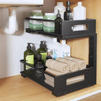 Under Sink Organizer, 2-Tier Dual Pull Out Cabinet Organizer Drawers by UnderSinkOrganizer