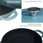 Flavehc Braiser Enameled Cast Iron Braiser 2.25 qt Braiser Pan - Image 4