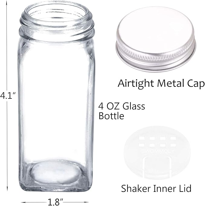 SWOMMOLY 42 Glass Spice Jars - Image 5