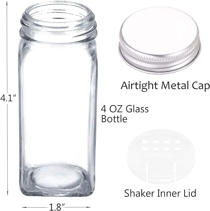 SWOMMOLY 66 Glass Spice Jars - Image 5