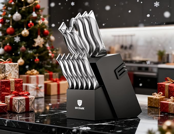 BRODARK Kitchen Knife Set with Block - Image 9