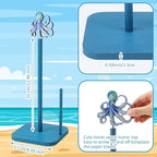 Leinuosen Octopus Paper Towel Holder Beach Octopus Wooden Paper Towel Holder - Image 2