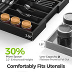 Bamboo Kitchen Drawer Organizer, Expandable Silverware Organizer - Image 4