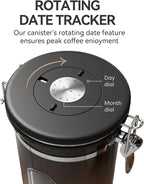 Veken Coffee Canister with Window, Airtight Stainless Steel Kitchen Food - Image 4