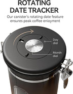 Veken Coffee Canister with Window, Airtight Stainless Steel Kitchen Food - Image 4