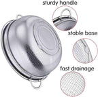 TeamFar Colander, 3qt Colander Strainer Stainless Steel, Solid Handle & - Image 4