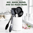 GreenPan 5 Piece Cooking Utensil Set, Flexible Nonstick Silicone, Stain-Free - Image 9