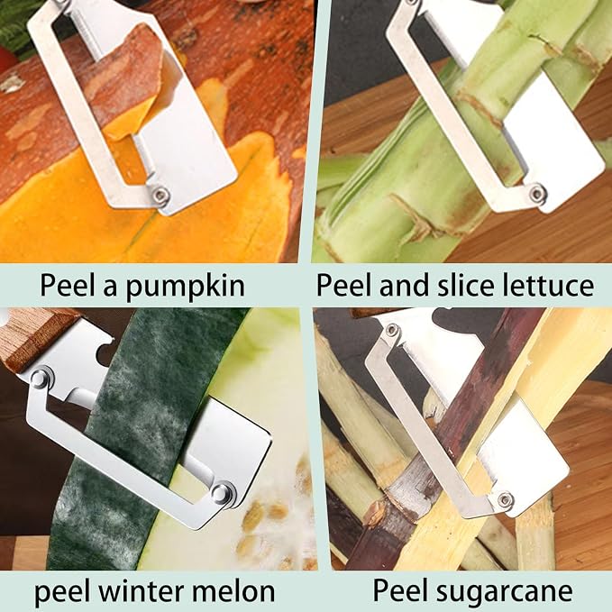 Zero Snag Wooden Peeler, 2-in-1 Multifunctional vegetable peeler, Stainless - Image 7