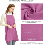 ELEZAY Aprons for Women with Pockets Plus Size Comfort Cross Back No Tie Cotton - Image 4