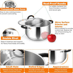 P&P CHEF Stainless Steel Stock Pot, 4 Qt Cooking Soup Pot - Image 4