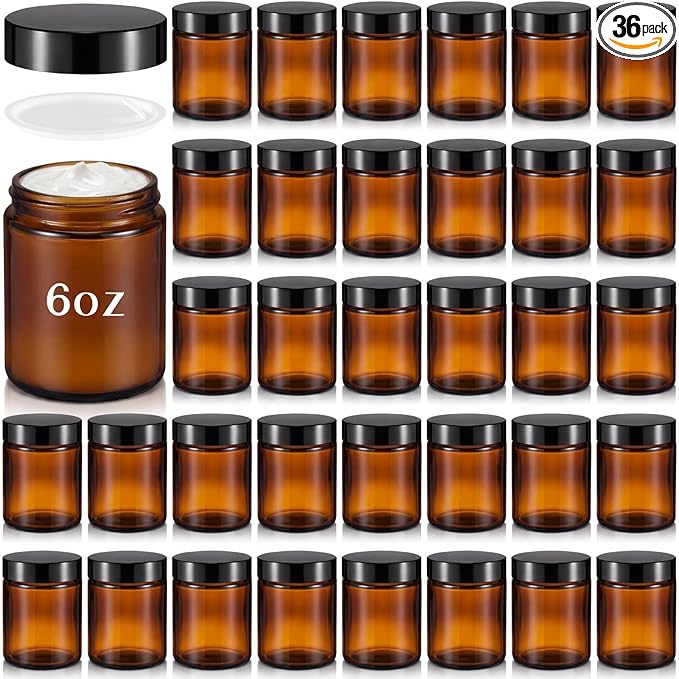 Domensi 36 Pcs Bulk 6oz Glass Jars by Domensi