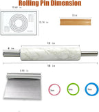 White Marble Rolling Pin with Stainless Steel Handles Baking Set - Image 5