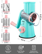 Geedel Rotary Cheese Grater, Kitchen Mandoline Vegetable Slicer - Image 9