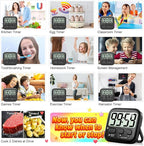 Antonki 2 Pack Digital Timer for Kids, Magnetic Countdown Kitchen Timers for - Image 7