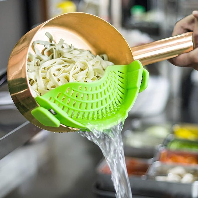 Clip On Strainer Silicone Pots and Pans, AUOON Pasta Strainer Clip on Food - Image 6