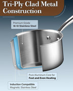 Cook N Home Stainless Steel Sauce Pan - Image 5