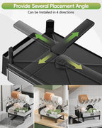 2 Tier Dish Drying Rack, Thicker Premium 304 Stainless Steel Dish Racks - Image 4