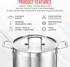 Stainless Steel Stockpot with Lid 8 Quart, Durable 18/8 Stainless Steel - Image 7