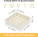Joyoldelf Sock Drawer Organizer Divider Underwear Organizer 16-cell Fabric - Image 2