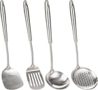 FJNATINH 4-Pieces 304 Stainless Steel Wok Spatula Set, Cooking Utensil Set by HOMEKITCHENTOOL