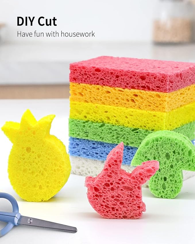 Cellulose Sponges, Heavy Duty Scrub Kitchen Sponge, Clean Tough Messes Without - Image 4