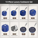 Nuwave Lux 13pc Forged Lightweight Cookware Set PFAS Free, Healthy G10 Duralon - Image 8