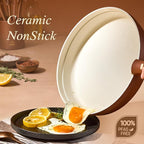 CAROTE 22Pcs Ceramic Cookware Set, Pots and Pans Set Non Stick Removable Handles - Image 3