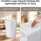 ROOMTEC 35QT Kitchen Trash Can, Sturdy and Lightweight Slim Trash Can, Trash - Image 4