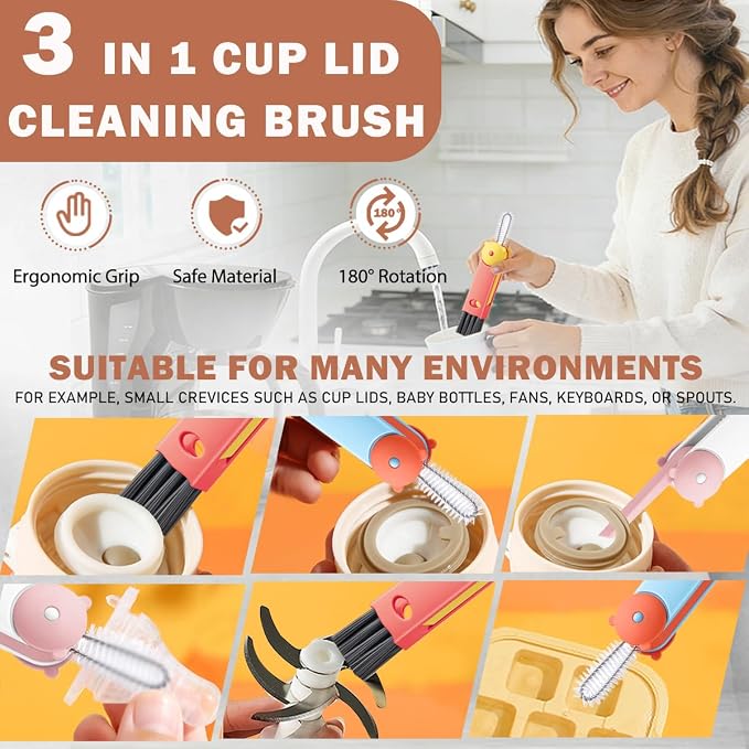 3 in 1 Cup Lid Cleaning Brush, Deep Clean Tool - Image 6