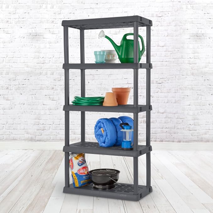 Sterilite 5 Shelf Unit, Heavy-Duty Shelving Storage Rack - Image 8