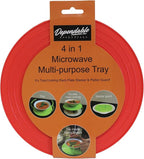 Microwave Multipurpose 4 in 1 Tray Stand Rack Splatter Guard Carry Tray - Image 4