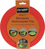 Microwave Multipurpose 4 in 1 Tray Stand Rack Splatter Guard Carry Tray - Image 4