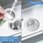 Honmein 2 Pcs Sink Strainer for Most Kitchen Sink Drain Basket, Upgraded - Image 7