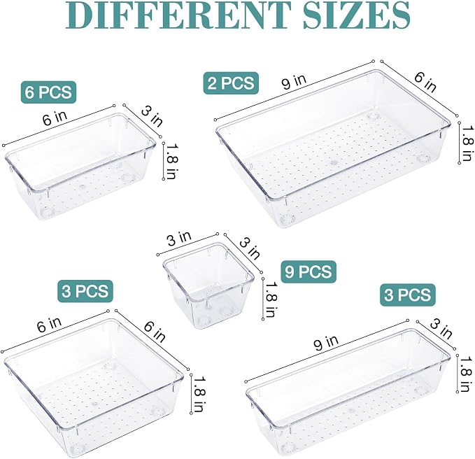 StorMiracle 23 PCS Drawer Organizer Set, 5 Varied Size Bathroom and kitchen - Image 2