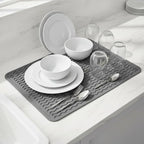 Silicone Drying Mat 16 × 12 – Dark Gray Non-Slip Sink Mat - Image 3