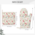 Oven Mitts and Pot Holders Flower Boho Rose Floral Silicone Kitchen Accessories - Image 3