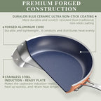 Nuwave Healthy Duralon Blue Ceramic Nonstick Cookware Set, Diamond Infused - Image 2