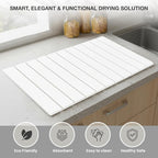 Large Stone Drying Mat for Kitchen Counter | 24"x16" | Fast Drying Collapsible - Image 2