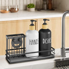 Moforoco Kitchen Dish Soap Dispenser Set, 16OZ Glass Bottle, Hand and Dish Soap - Image 7