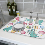 Easter Dish Drying Mat for Kitchen Counter Colorful Bunny Holiday Microfiber - Image 6